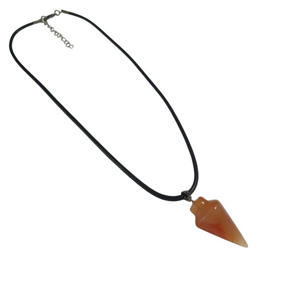 Orange Agate Crystal Citrine Pendant Necklace Adjustable Spiritual Jewelry Gift - Picture 3 of 4
